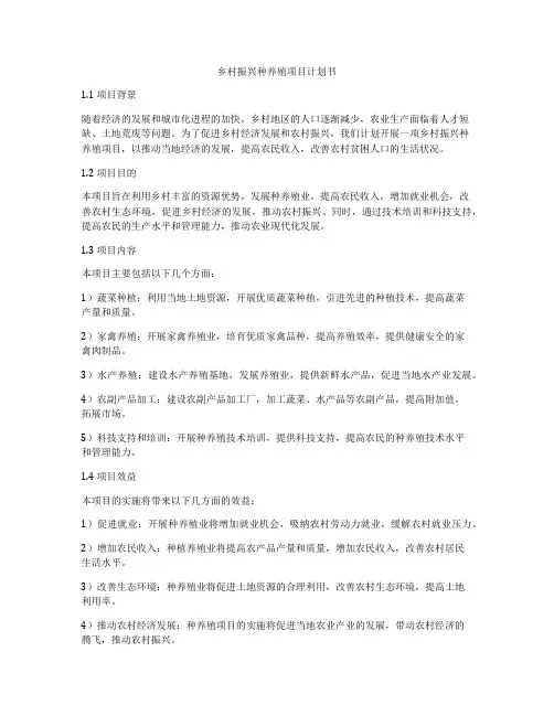 乡村振兴种养殖项目计划书