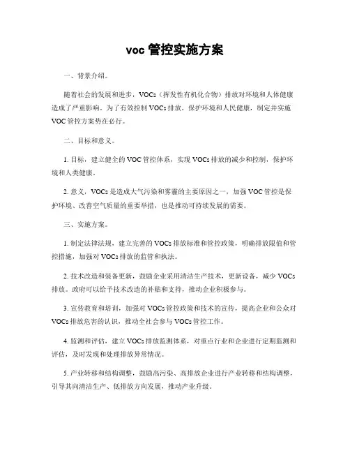 voc管控实施方案