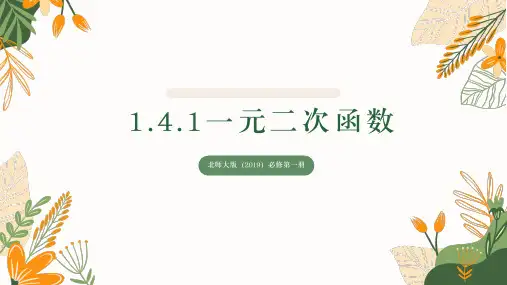 一元二次函数ppt课件