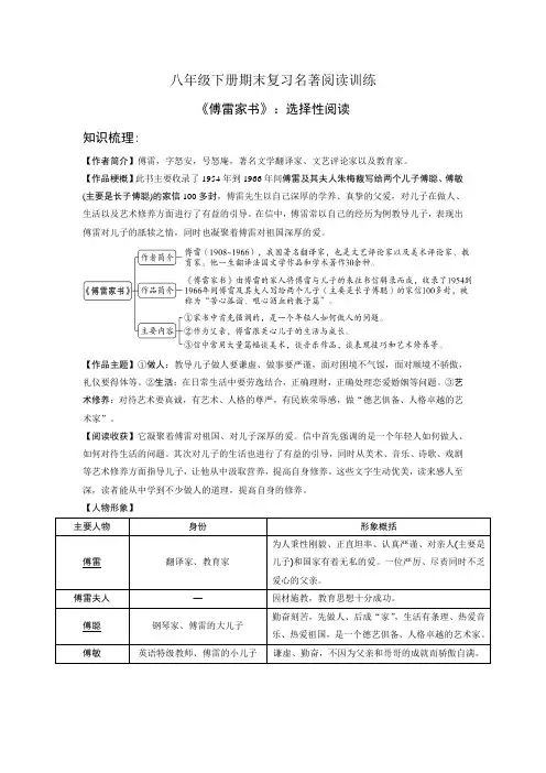 八年级下册名著阅读复习-2020-2021学年部编版语文期末复习(有答案))