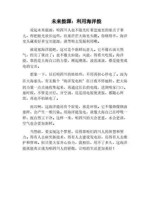 未来能源：海洋能的利用