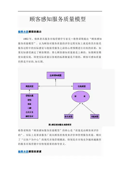 顾客感知服务质量模型