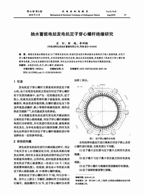 抽水蓄能电站发电机定子穿心螺杆绝缘研究