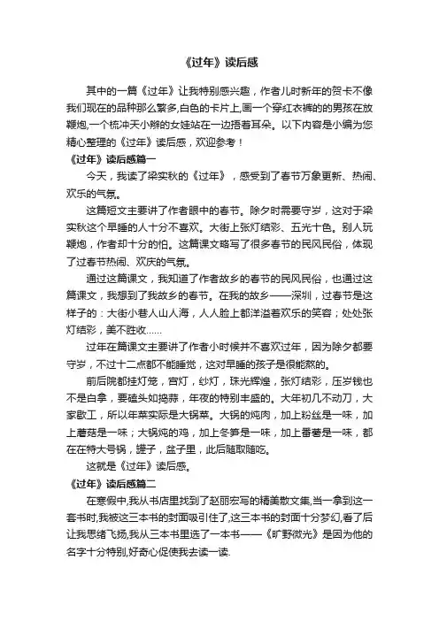 《过年》读后感