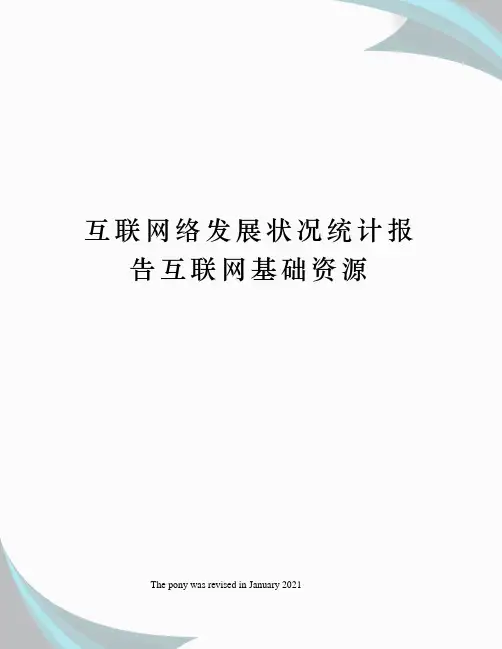 互联网络发展状况统计报告互联网基础资源