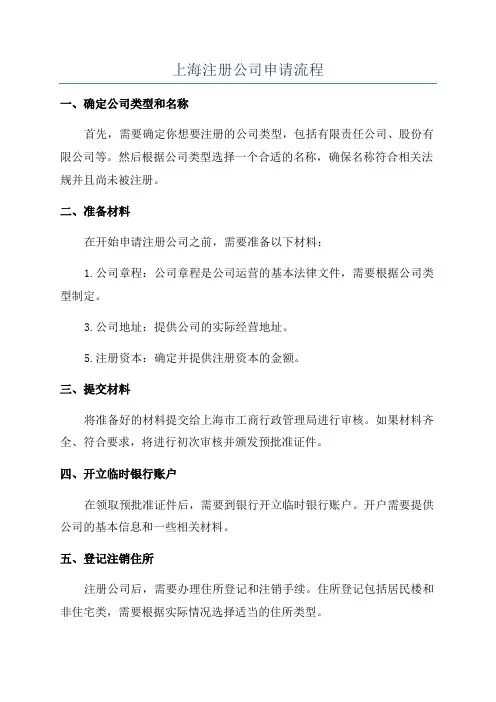 上海注册公司申请流程