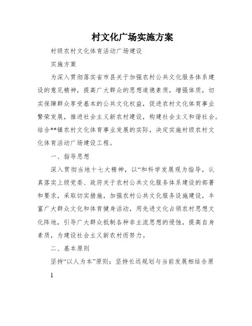 村文化广场实施方案