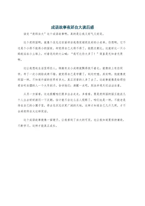 成语故事夜郎自大读后感