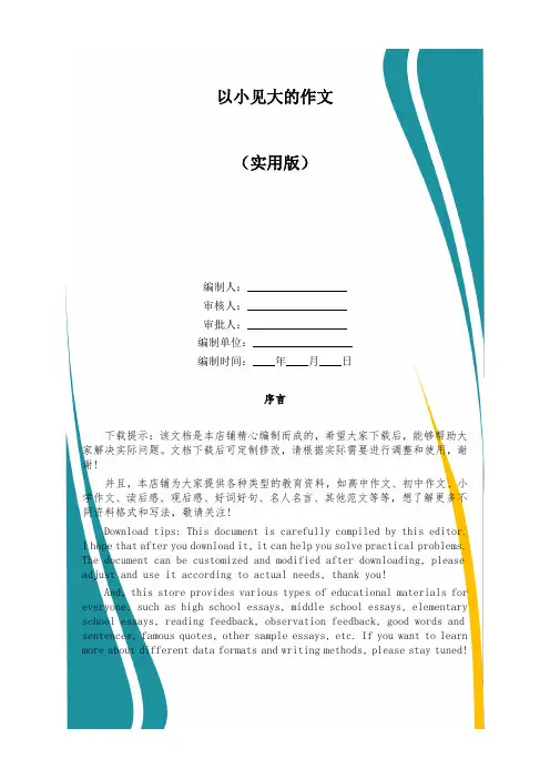 以小见大的作文