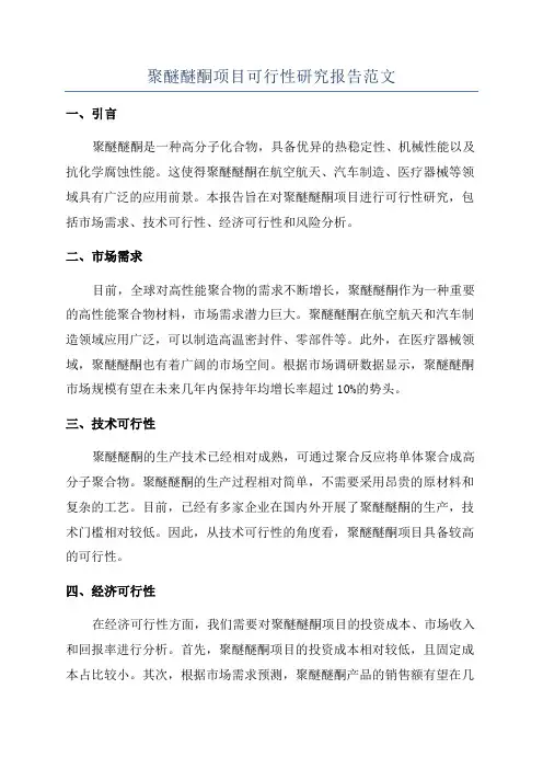 聚醚醚酮项目可行性研究报告范文