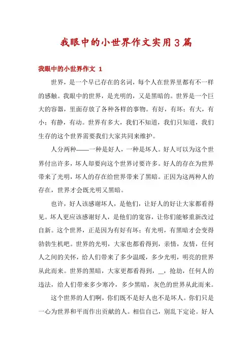 我眼中的小世界作文实用3篇