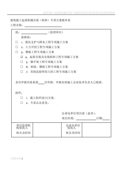 建筑施工起重机械安装审核表四张