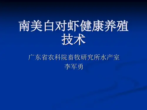南美白对虾健康生态养殖技术课件