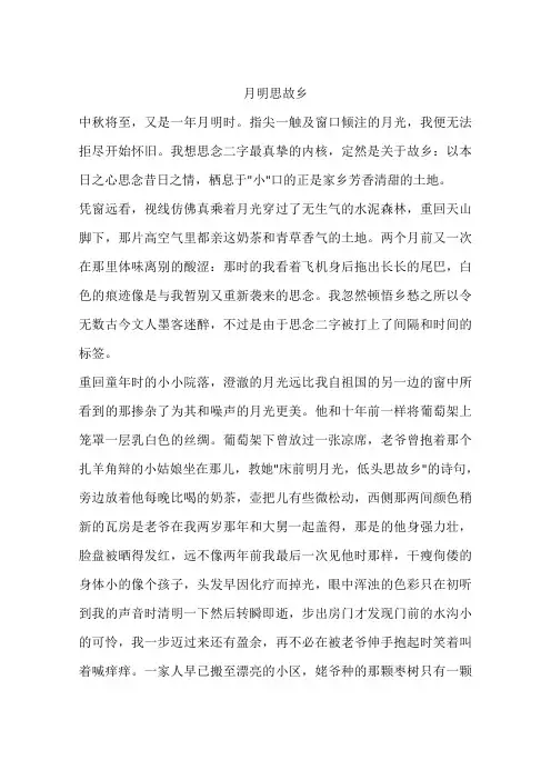 月明思故乡-作文