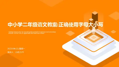 中小学二年级语文教案正确使用字母大小写