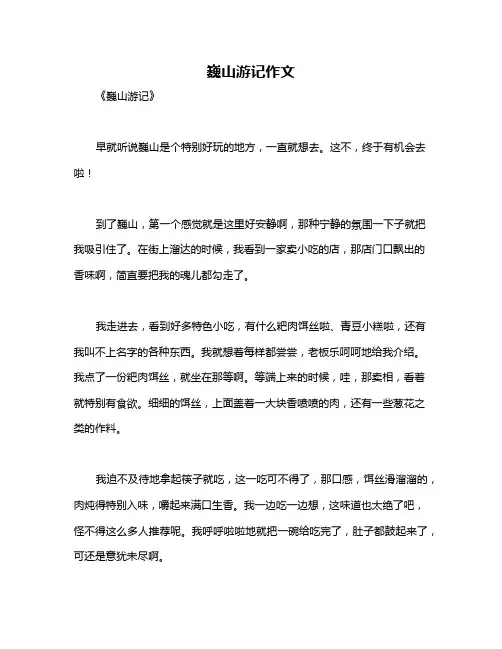 巍山游记作文