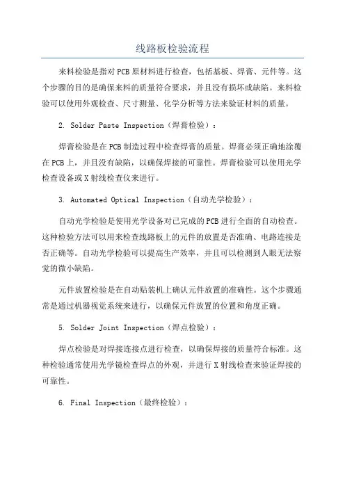 线路板检验流程