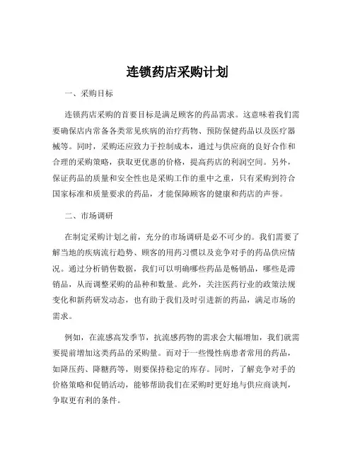 连锁药店采购计划