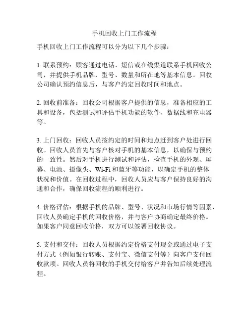 手机回收上门工作流程