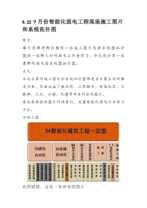 9.22 9月份智能化弱电工程现场施工图片和系统拓扑图