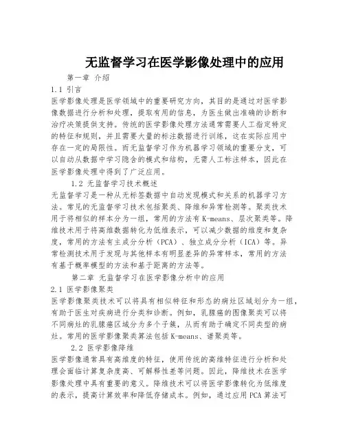 无监督学习在医学影像处理中的应用