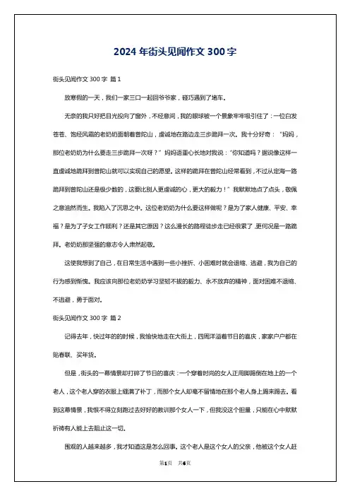 2024年街头见闻作文300字