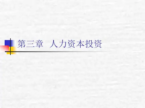 第三章 人力资本理论 人力资源管理PPT课件