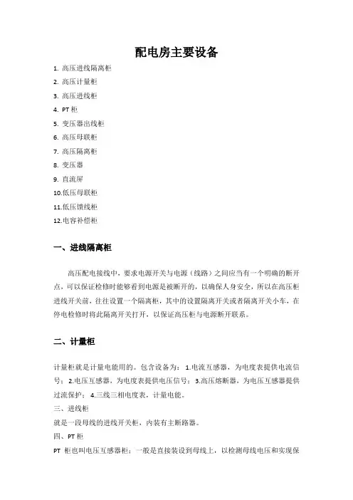 配电房主要设备介绍(1)