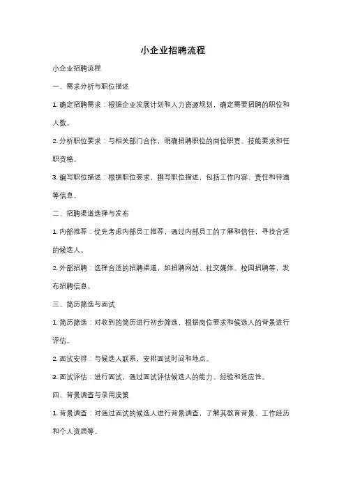 小企业招聘流程