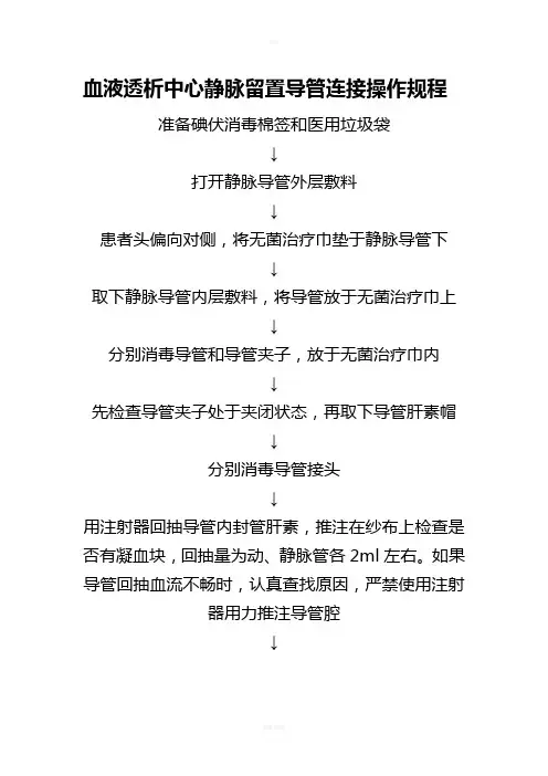 血液透析中心静脉留置导管连续操作规程
