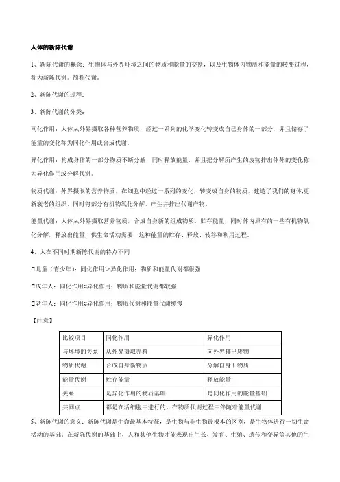 5人体生命活动过程和能量的转化