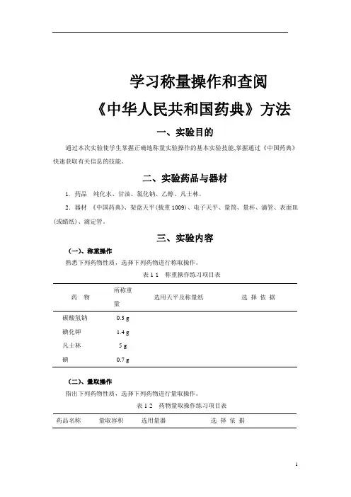 药剂学实验内容
