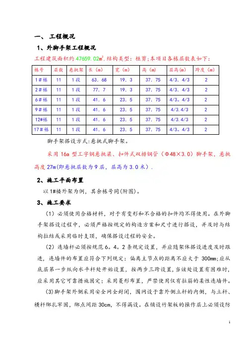 悬挑脚手架专项施工方案(专家论证方案-)[1]