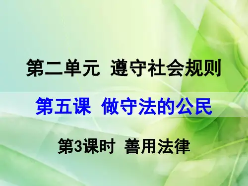 人教版道德与法治八年级上册 5.3 善用法律 课件(共张PPT)