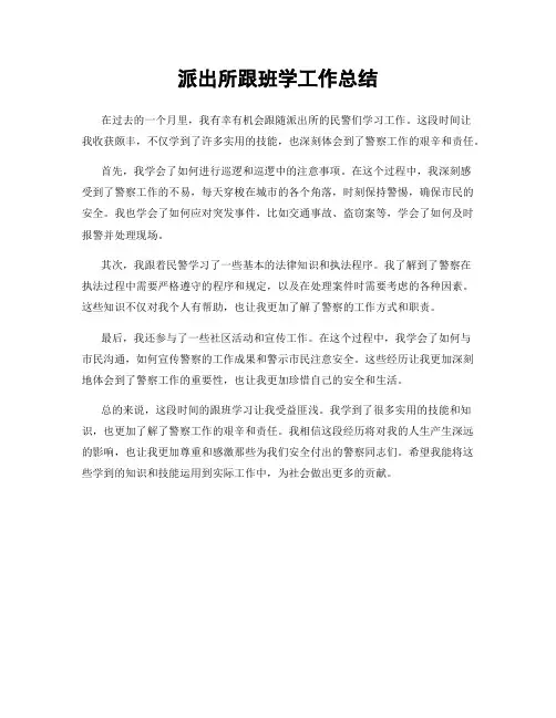 派出所跟班学工作总结