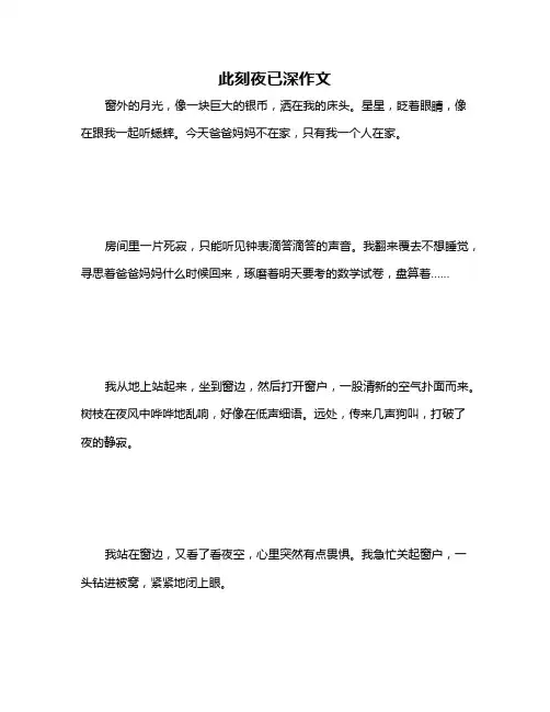 此刻夜已深作文