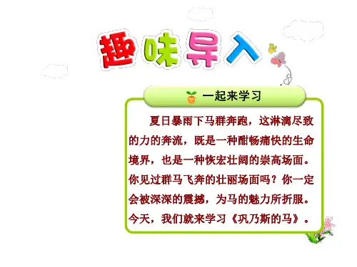巩乃斯的马PPT课件最新北师大版