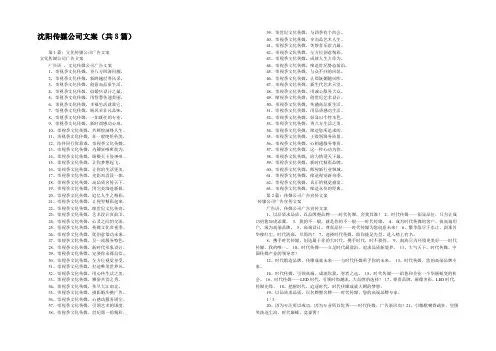 沈阳传媒公司文案(共8篇) 