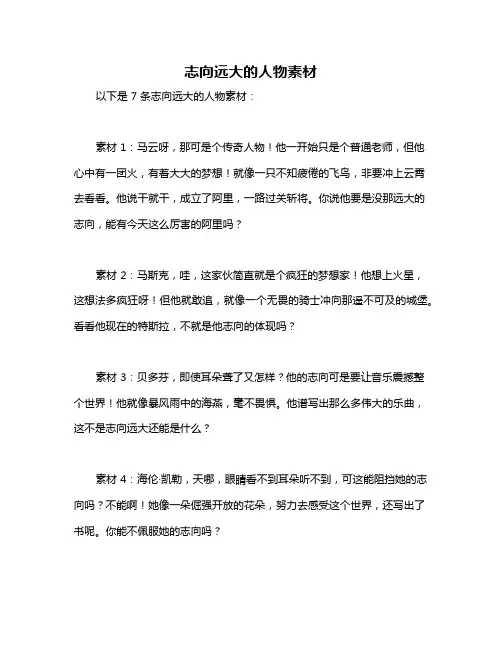 志向远大的人物素材