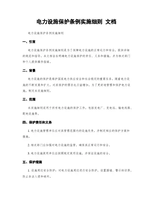 电力设施保护条例实施细则 文档