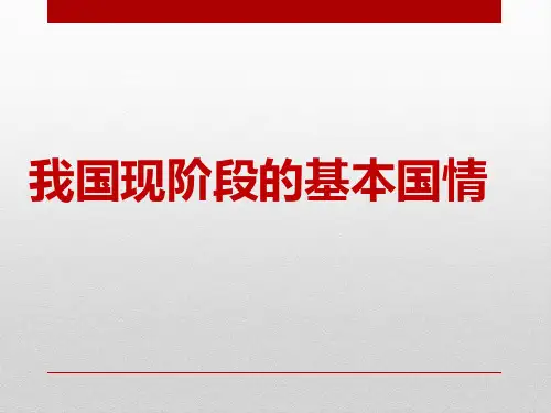 我国现阶段的基本国情