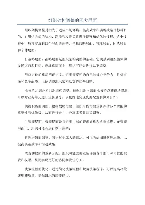 组织架构调整的四大层面