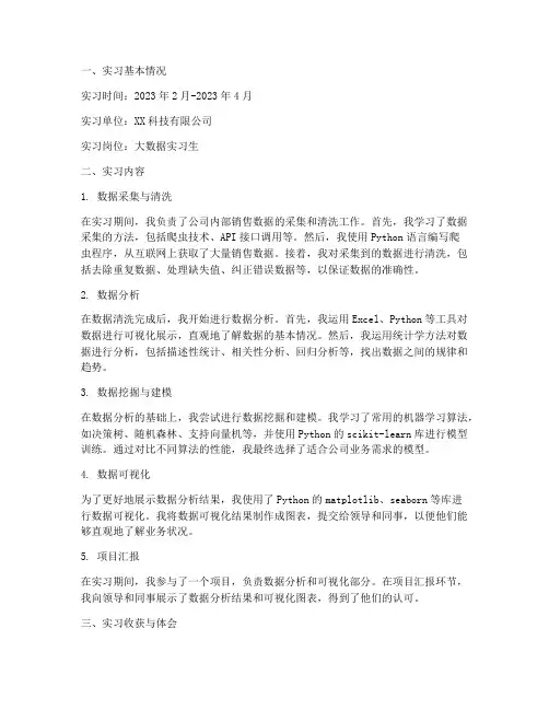 实习报告大数据