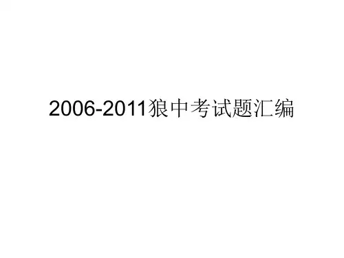 2006至2011狼 中考试题汇编
