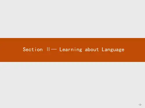 2020年高考英语人教版典例透析能力提升必修4课件：Unit 2 Section Ⅱ— Learning about Language