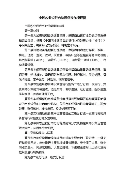 中国农业银行自助设备操作流程图