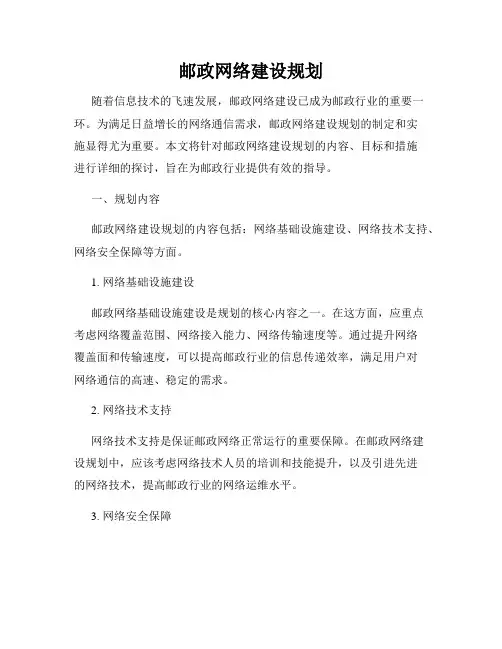 邮政网络建设规划