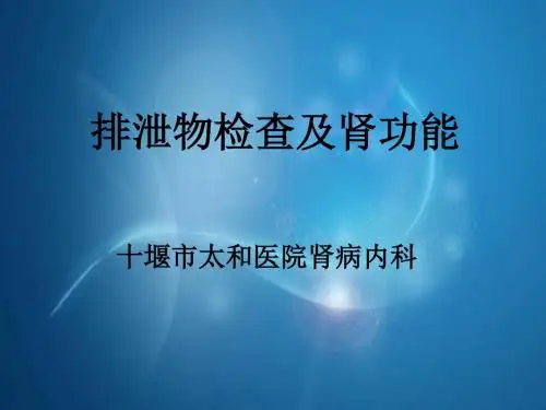 尿液分析和肾功能超多精彩图片