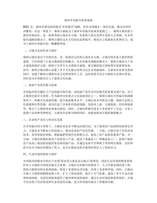 湖州乡村振兴典型案例