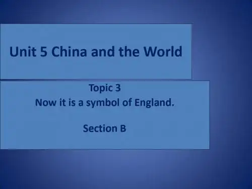 九年级英语下册 Unit 5 China and the World Topic 3 